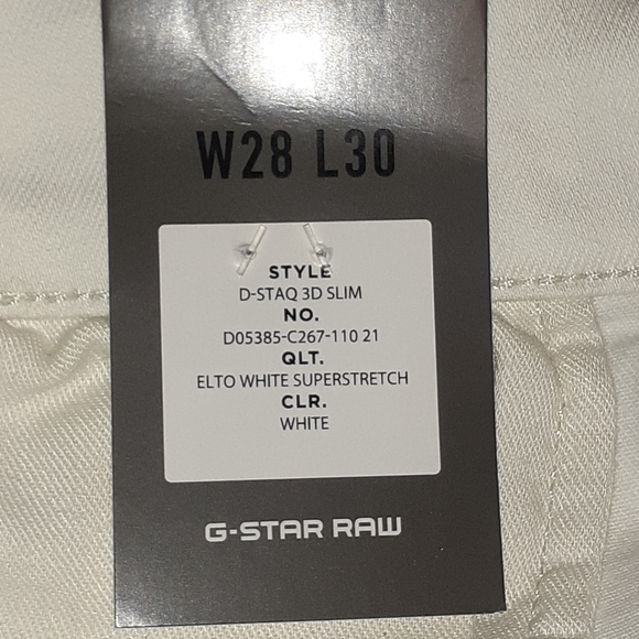 NWT G STARR RAW D-STAQ 3D SLIM WHITE WOMEN'S JEANS SIZE 28/30 SUPER STRETCH - Picture 11 of 16